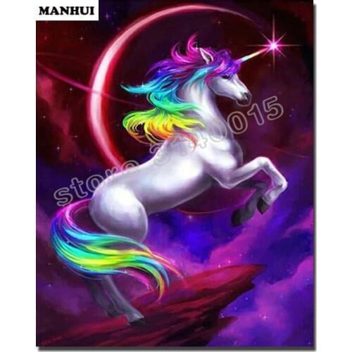 New Diy daimond painting resin mosaic diamond painting full round drill diamond 3d cross stitch embroidery Animal Horse MH058