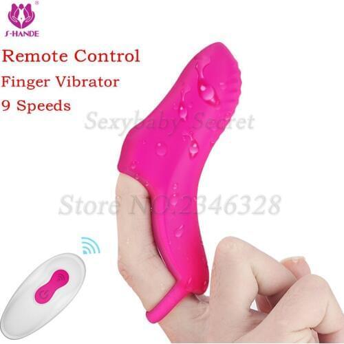 Wireless Remote Control 9 Speeds Finger Vibrators G Spot Clitoris Finger Sleeve Massager Sex Toys For Women Lesbian Masturbator