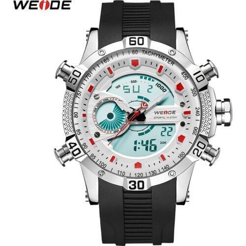 WEIDE Watch Men Digital Sport Dual Display Auto Date Alarm Chronograph Quartz Military Watches for Men Relogio Masculino