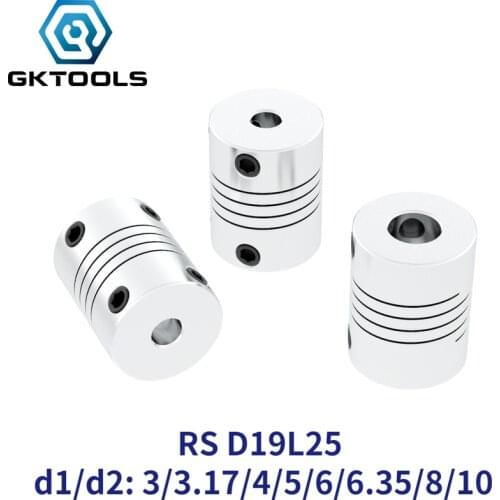 D19L25 5x8mm Aluminium CNC Motor Jaw Shaft Coupler 5mm To 8mm Flexible Coupling OD 19x25mm Dropshipping 3/4/5/6/6.35/7/8/10mm