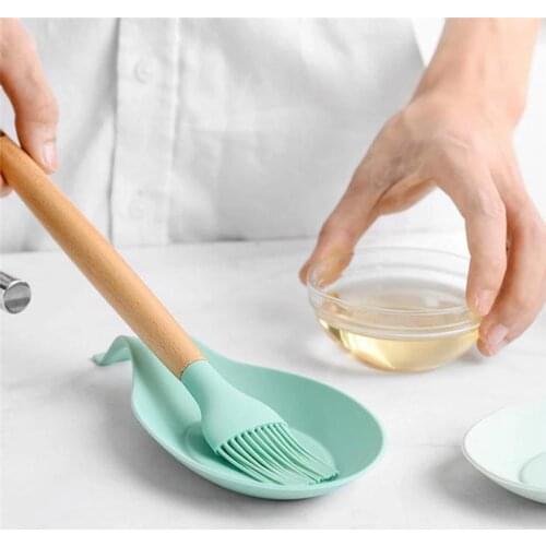 Hot Sale Food Grade Silicone Spoon Mat Heat Resistant Silicone Placemat Tray Spoon Pad Drink Glass Coaster Kitchen Tool 50