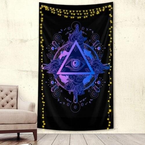 All Seeing Eye Mandala Tapestry Wall Hanging Witchcraft Hippie Carpet Sun Moon Tapestries Bohemian Home Art