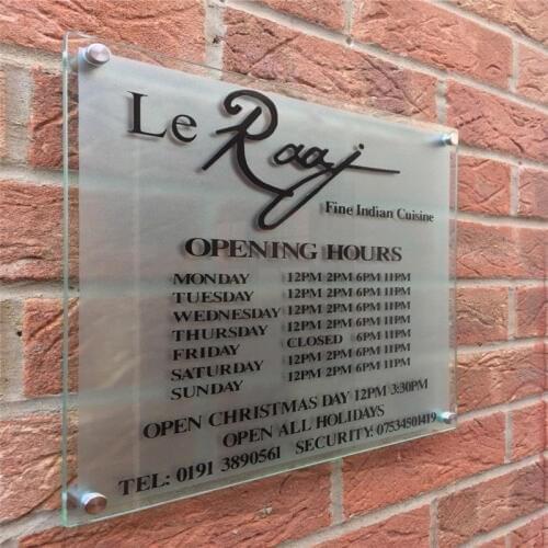 Customized Transparent Acrylic Commercial Sign Plates Door Plaques with Frosted Films Door Number and St. Name or Any LOGO