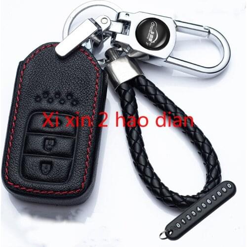 For Honda Civic XRV Accord Crider Vezel CRV JADE Envix Breeze Leather Key Case Remote Control Protective Shell Decoration