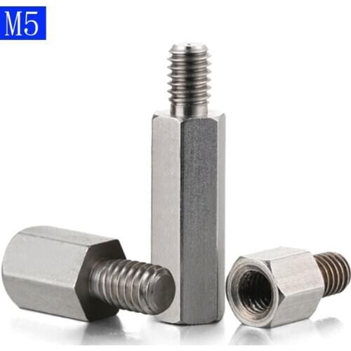 M5 + 8mm Male-Female 303 Stainless Steel Hex Column Standoff Support Spacer Screws Nut Pillar Stud