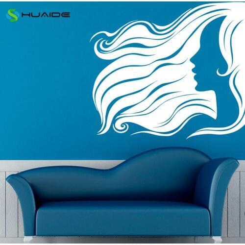 Wall Decal Beauty Salon Cosmetics Barber Shop Vinyl Stickers Hairdressing Salon Hairstyle Wall Art Poster Home Decor Vinyl A118