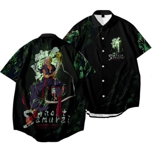 New Arrival Warrior Printed Men Short Sleeve Hawaiian Streetwear Male Blouses Tops Japanese Beach Shirts Oversize 6XL