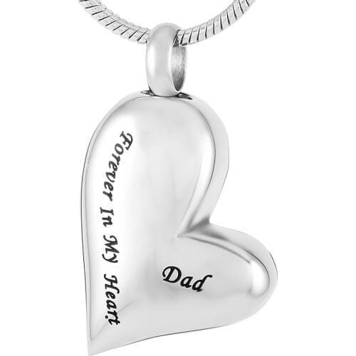Dad Forever in My Heart Cremation Urn Jewelry Ashes Holder keepsake Memorial Urn Pendant for Men Women