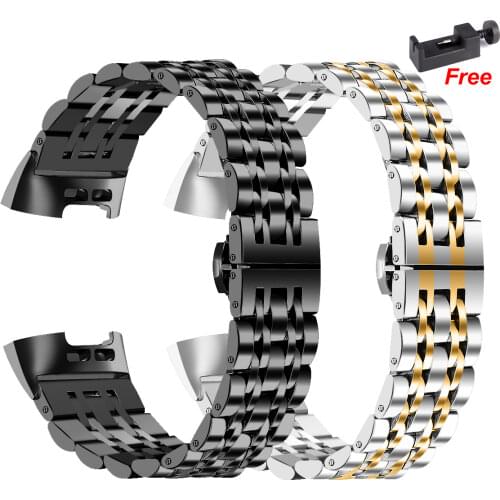 Essidi Stainless Steel Strap For Fitbit Charge 3 4 Smart Bracelet Band Replacement For Fitbit Charge 3 4 Wrist Band Loop