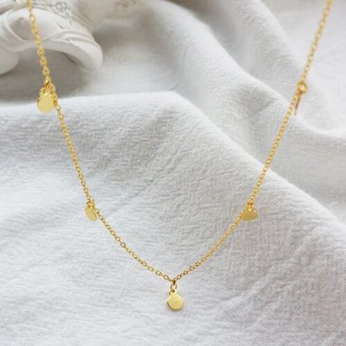 S925 Sterling Silver Necklace Female Golden Pendant Short Clavicle Chain for Women Fine Jewelry