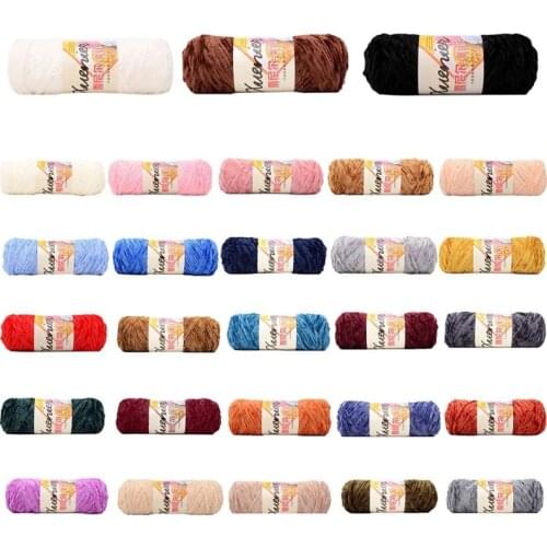 Chenille Velvet Yarn Soft Wram Solid Color Hand-Knitted Thick Crochet Thread for DIY Craft Scarf Sweater Blanket Knittng Supples