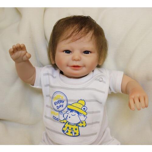 Sudoll About 20" Reborn Soft Silicone Vinyl Doll Handmade Lifelike Newborn Baby Doll Acrylic eyes Doll Hot Sale