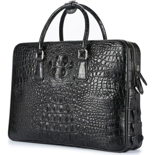 YL0094 Crocodile Men bags men belly Cross section big men briefcase One shoulder aslant Laptop bag business high-end