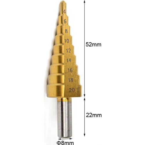 HSS High Speed Steel Triangle Shank Pagoda Step Drill Bit from 4-20mm R06 Drop Ship