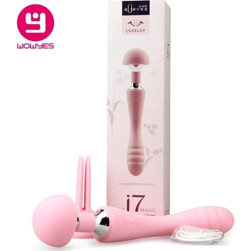 WOWYES AV Magic Wand Dildo Vibrator Female Masturbation Double Head Massage Stick Nipple Clitoris Stimulation For Women Sex Toys