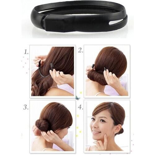 Hair Braiders Ponytail Maker Twist Ring Styling Tools Women Girls Black Hair Styler Magic Buns Black