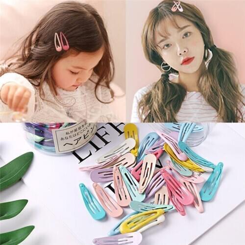 5cm BB hair clip color childrens cute non-rusting macaron color girl drop clip 40Pcs hair styling tools