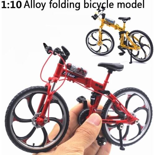 1:10 Finger Bike Toy Alloy Fold Bicycle Model Simulation Mini Racing Bend Road Toys Adult Decor Collection For kids Gifts TY0528