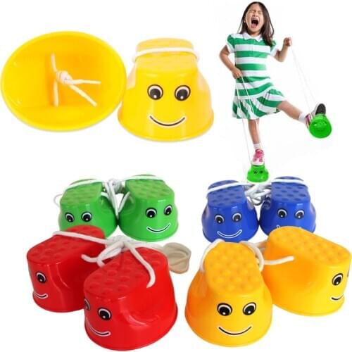 1Pair Outdoor Balance Training Equipment Smile Jumping Stilt Sports Toy Stilt Shoes Sensory Training Toy For Children Gifts