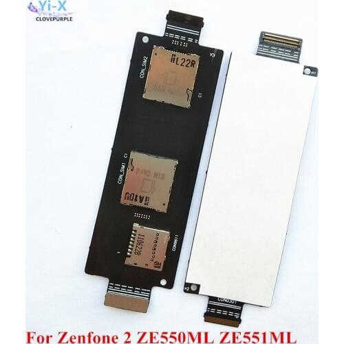 1PCS New SIM Card Reader Holder Connector Slot Flex Cable For ASUS Zenfone 2 5.5" ZE551ML ZE550ML Repair Parts