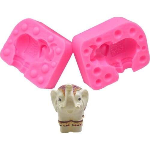 3D Cute Elephant Chocolate Baking Molds Fondant Silicone Mold Cake Candy Decoration DIY Baking Tools Handmade Soap Mould