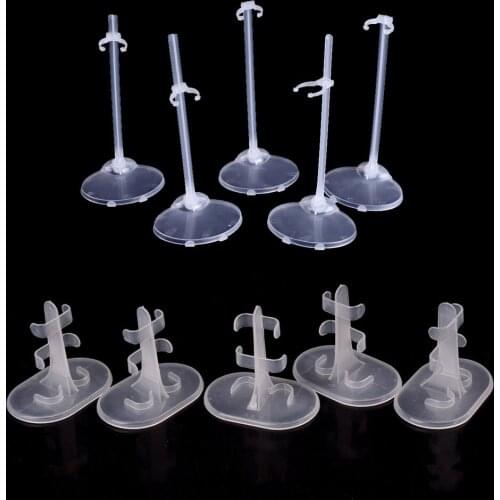 5 Pcs High Quality Toy Model Accessories For girl DollKids Gifts Translucence Doll Stands Figure Display Holder