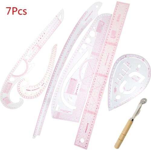 7 Stlye Fashion Ruler Set Vary Form Curve French Curve Pattern Grading Rulers Curve Stick Pattern Design Ruler Set, Design Craft