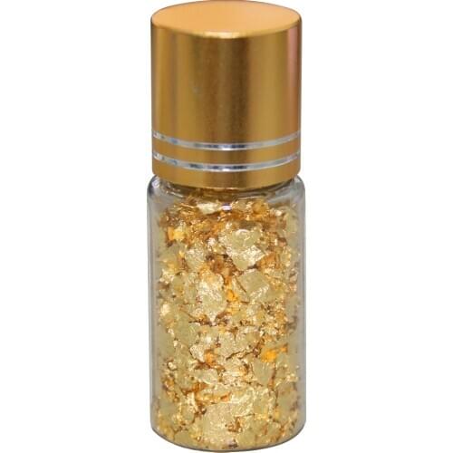 Authentic High Quality Edible 24k Gold Foil Fragments Coarsely Broken Cake Decoration Wine Art DIY Party Decoration 0.1g/bottle