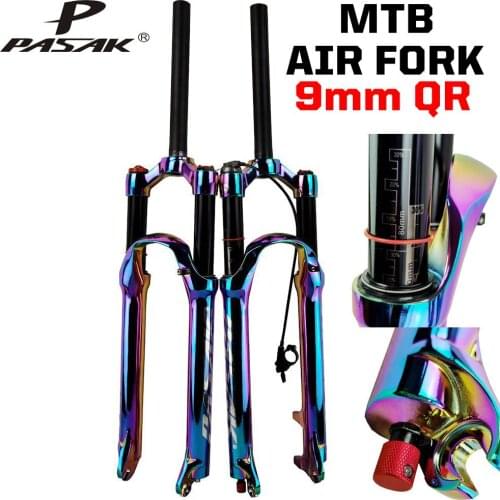 PASAK aluminum Alloy MTB Bicycle Fork Supension Air 26/27.5/29er Inch Mountain Bike 32RL100mm Fork For A Bicycle colour plating