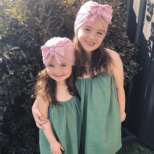 Baby Girls Bows Turban Hat Infant Photography Props Children Beanie Cap Accessories Children Hats With Bow 7 Colors