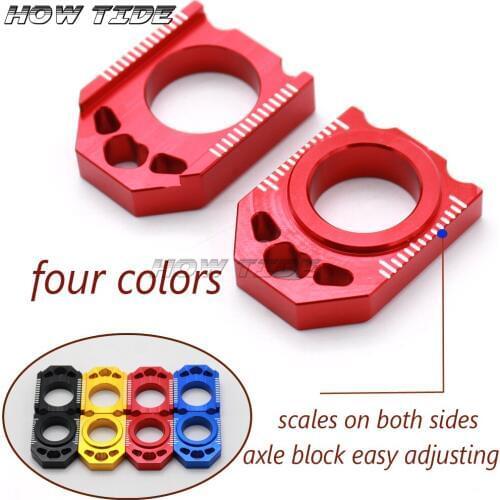 For Honda CR125R CR250R CRF150R CRF250R CRF250X CRF450R CRF450X CNC four colors Motorcycle Axle Block Chain Adjuster