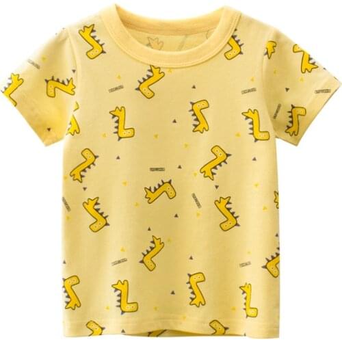 Toddler Boy Cotton T-shirt Kids Summer Clothes Girls Cute Dinosaur Tops Boys Cartoon T Shirts Tees Boutique Outfits Baby Girl