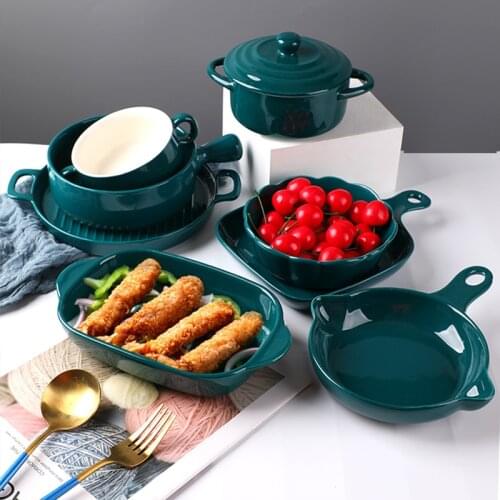 Jusen Dinnerware Sets Dishes Kitchen Set Porcelain Soup Pot Salad Meat Food Plates Vaisselle Tableware Complete Of Dishes