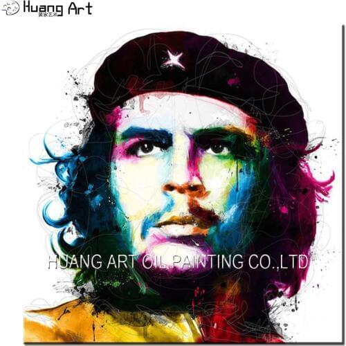 Handmade Oil Painting on Canvas Modern The Cuban Revolutionary Leader Che Guevara Portrait Painting for Home Decor Famous Art