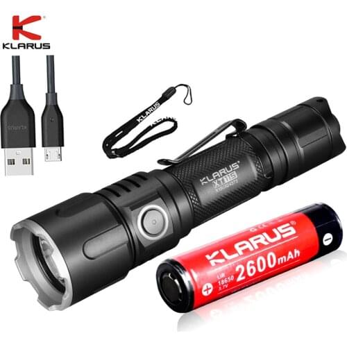 KLARUS XT11S Compact Rechargeable Flashlight XP-L HI V3 max 1100 lumen Beam distance 330m tactical torch 18650 2600 li battery