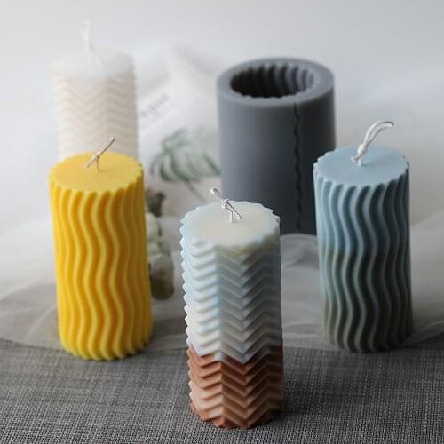 Creative 3DScrew thread Candle Silicone Mold Spiral Wave DIY Gypsum Candles Soap Mold Wax Resin Mould Soap Candle Crafts