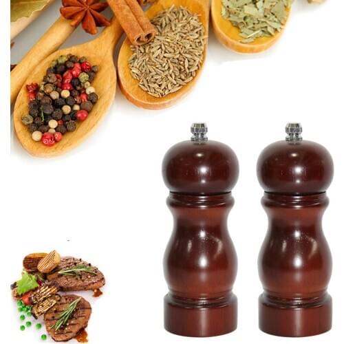 Sea Salt Pepper Pulverizer Wood Ceramics Core 4 Inch Mill Kitchen Tool Pulverizador Manual Multipurpose Spice Pepper Grinder