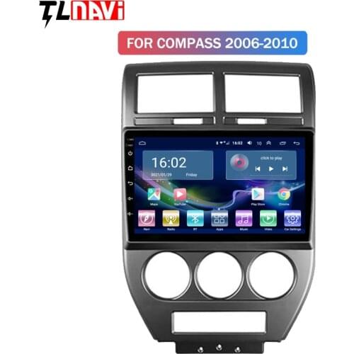 4G Lte 2G RAM 9 Inch Android 10 for Jeep Compass 2006-2010 Car GPS Navigation Radio Audio Video Multimedia System