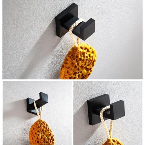 Matte Black Bathroom Hardware Set Robe Towel Hook Bathroom Accessories Kit