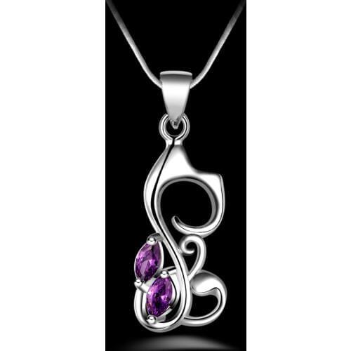 Newest 925 Sterling Silver Cubic Zircon Shinning Pendant Necklace For Elegant Women Wedding Jewelry Gift Fast Shipping