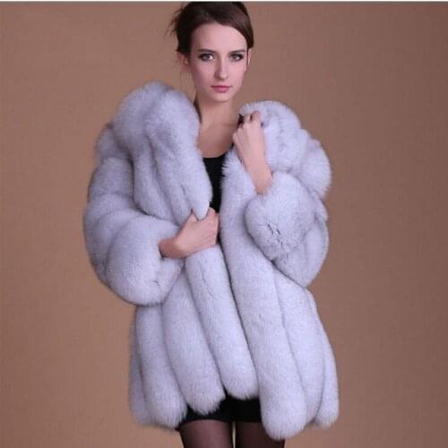 Long Coat Women 2020 Faux Fox Fur Jacket Warm Thick Fashion Loose Ladies Coat Winter Jacket Women Fluffy jacket Oversized Coat