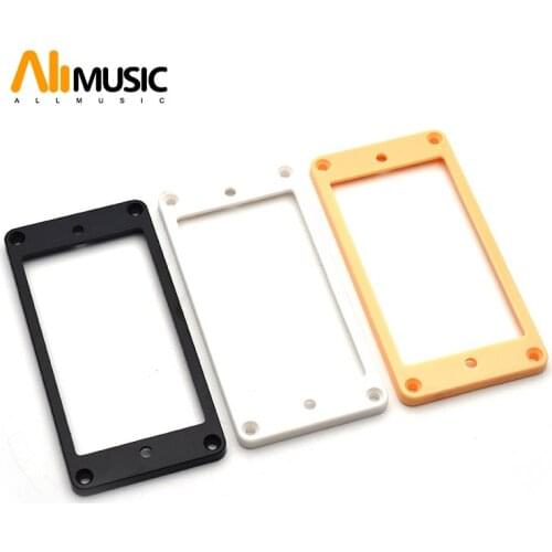 20pcs Flat Plastic 6 String Humbucker Pickup Frame Mounting Ring For Electric Guitar 2.5/4/5*92*45.5mm Black/White/Cream
