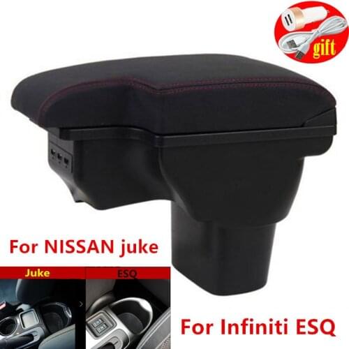 For Infiniti ESQ armrest box NISSAN juke armres box car interior modification dedicated esq rechargeable USB telescopic