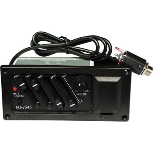 Professional 4 Band Acoustic Guitar Preamp Amplifier EQ-7545 Piezo Pickup 6.5MM Output Acoustic Guitar Acceseories