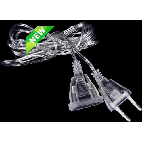 3M Extender Transparent Wire EU plug/US plug for LED String Christmas Lights Garden Home Garland Party Decotation