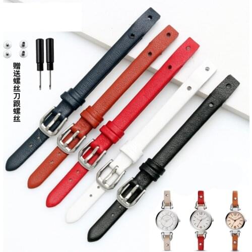 Genuine Leather Bracelet Strap Women Fashion Watchband 8mm Wristband For Fossil ES4340 4119 4000 3745 3861 4026 3862 Watch Band