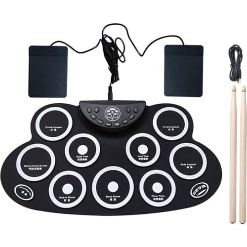 Hand Roll Drum Portable Electronic Drum for Outdoor Electronic Drum Percussion Instrument Music Equipment Accessories