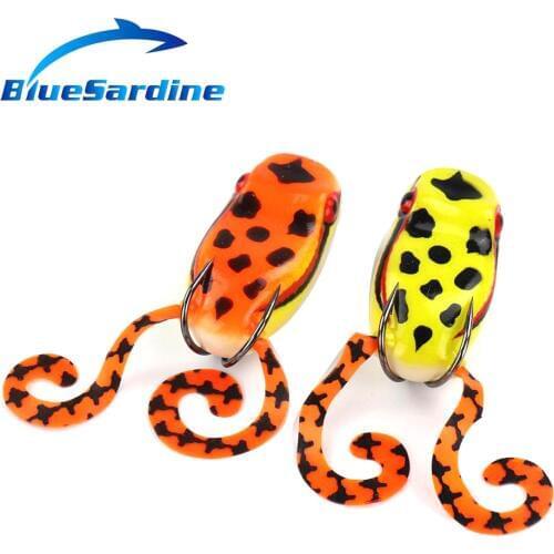 BlueSardine 6PCS 13G 5.5CM Frog Fishing Lures Topwater Red Soft Bait with Hooks Fishing Tackle