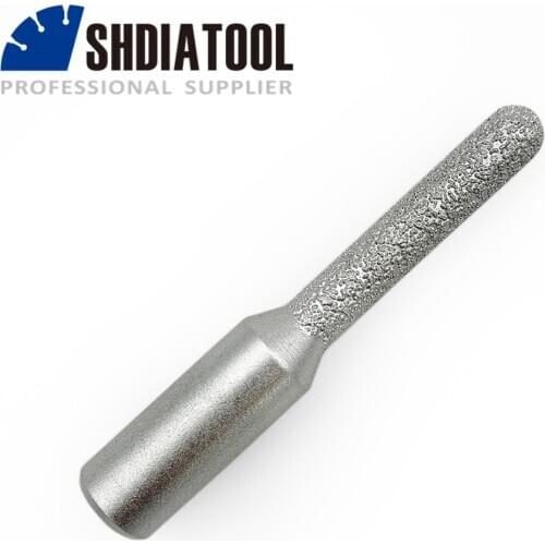 SHDIATOOL No.3 Diameter 8mm Vacuum Brazed Diamond Router Bits With 1/2" Shank For Granite Marble Router Cutter Stone Edge profie