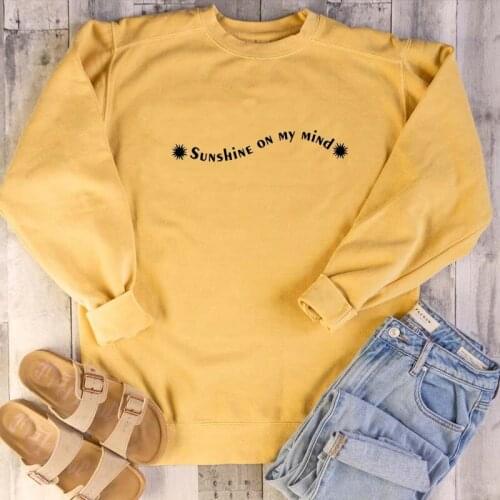Sunshine in my mind religion church graphic slogan sweatshirt women unisex pure cotton street style vintage quote pullovers